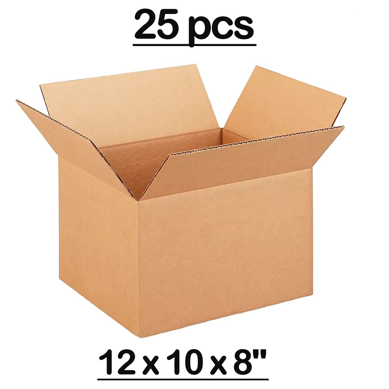25 pcs Corrugated Boxes for Shipping Storage Large Durable Kraft C Flute Packaging 12 x 10 x 8 inch
